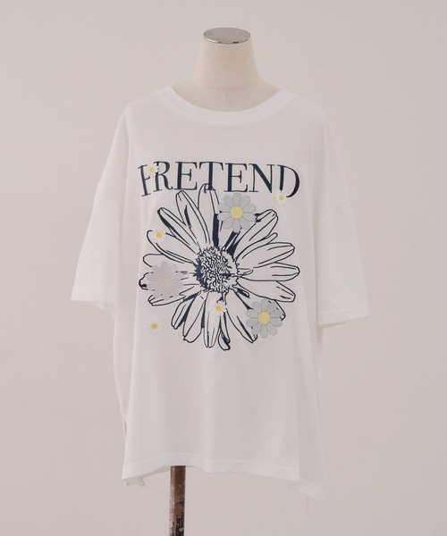 continuer de NICE CLAUP(コンティニューデナイスクラップ)の「ビックデイジープリントTシャツ(Tシャツ/カットソー・レディース・ネイビー/オフホワイト/オートミール・FREE)」の19枚目の写真