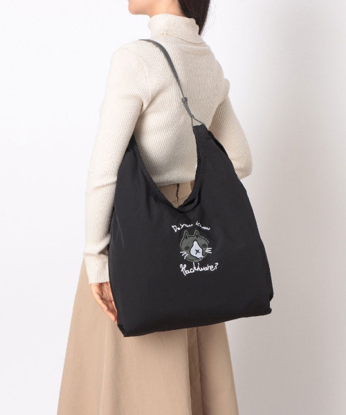 cache cache(カシュ カシュ)の「カシュカシュ cachecache / アニマルドローイング刺繍ナイロントート(トートバッグ・レディース・ベージュ系その他/ピンク/ベージュ/ブラック・FREE)」の1枚目の写真