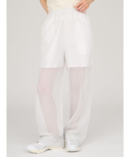 emmi コイルヤーンメッシュシュニットパンツ ホワイト ¥19,250 emmi（エミ）の「コイルヤーンメッシュニットパンツ（その他