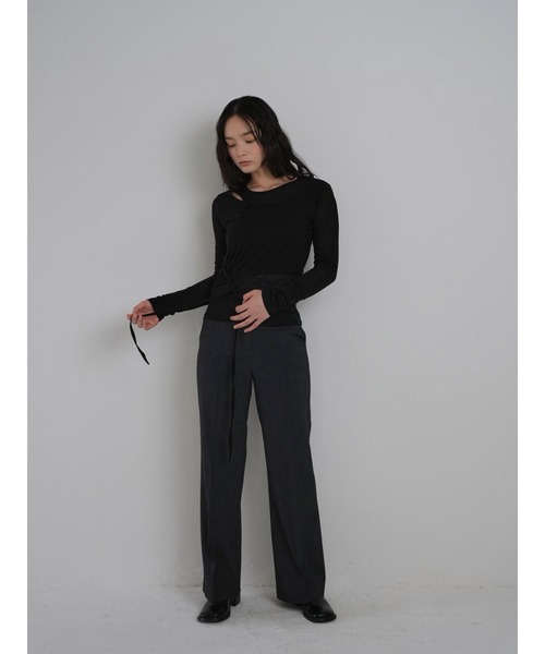 Geeong(ジーオン)の「シアー レイヤードデザイン トップス 長袖(Tシャツ/カットソー・レディース・アイボリー/ブラック/グレー系その他/ブルー系その他・FREE)」の20枚目の写真