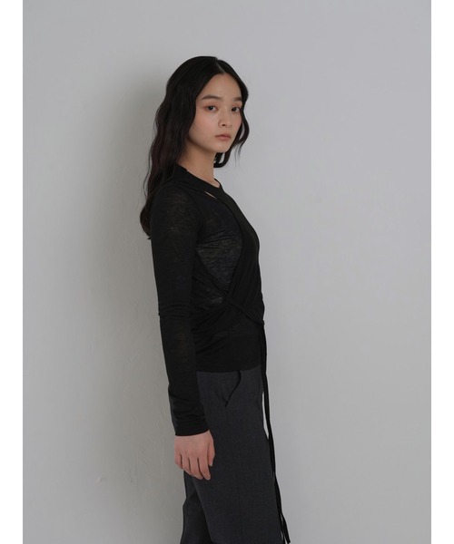 Geeong(ジーオン)の「シアー レイヤードデザイン トップス 長袖(Tシャツ/カットソー・レディース・アイボリー/ブラック/グレー系その他/ブルー系その他・FREE)」の17枚目の写真
