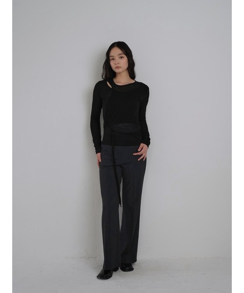 Geeong(ジーオン)の「シアー レイヤードデザイン トップス 長袖(Tシャツ/カットソー・レディース・アイボリー/ブラック/グレー系その他/ブルー系その他・FREE)」の21枚目の写真