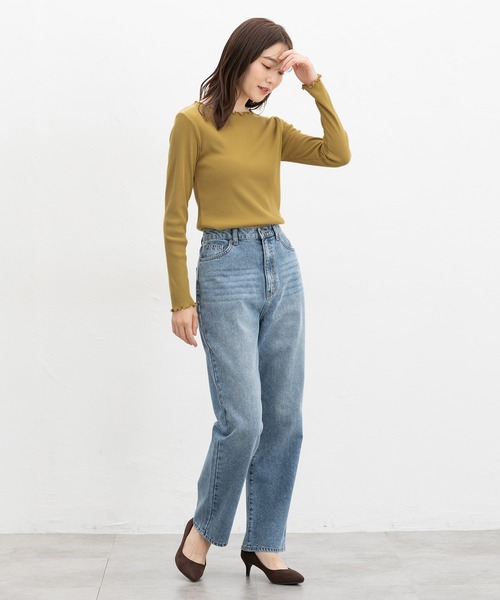 Honeys(ハニーズ)の「メロー使いトップス(Tシャツ/カットソー・レディース・アイボリー/ブラック/ブラック×ベージュ/ホワイト×ブラック/マスタード/ボルドー・S/LL/L/M)」の14枚目の写真