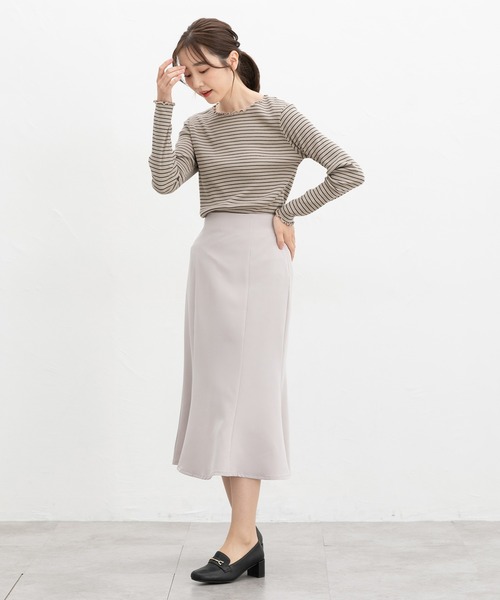 Honeys(ハニーズ)の「メロー使いトップス(Tシャツ/カットソー・レディース・アイボリー/ブラック/ブラック×ベージュ/ホワイト×ブラック/マスタード/ボルドー・S/LL/L/M)」の20枚目の写真