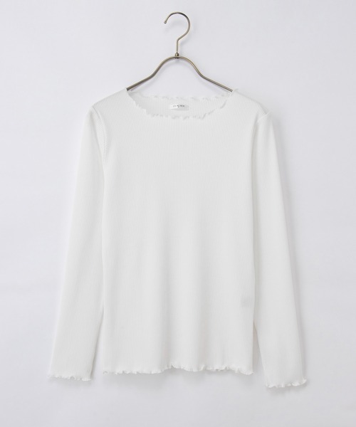 Honeys(ハニーズ)の「メロー使いトップス(Tシャツ/カットソー・レディース・アイボリー/ブラック/ブラック×ベージュ/ホワイト×ブラック/マスタード/ボルドー・S/LL/L/M)」の22枚目の写真