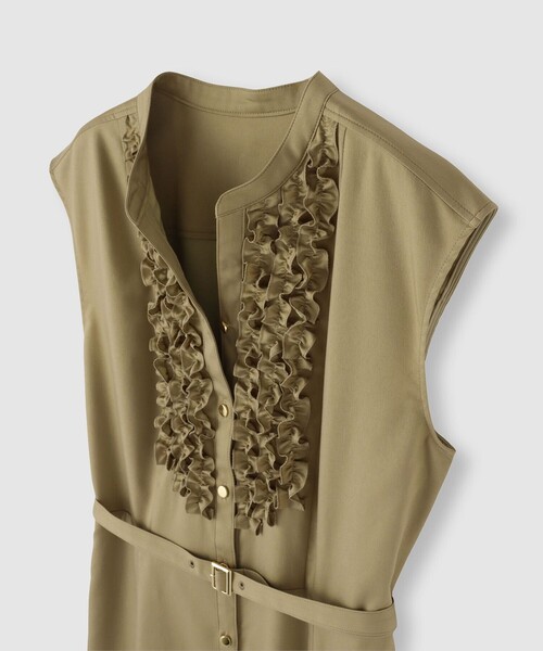 allureville（アルアバイル）の「デニムライクツイルワンピース（ワンピース・レディース・ベージュ/ネイビー・2/1）」の3枚目の写真