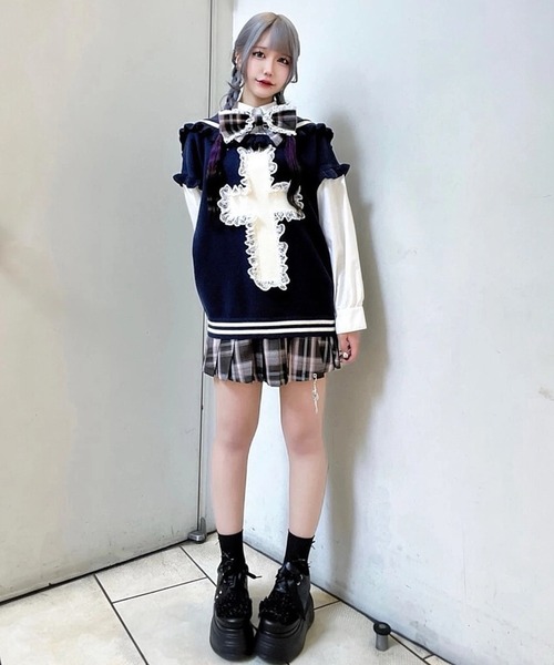 Jamie エーエヌケー（ジェイミーエーエヌケー）の「はとめいっぱいプリーツスカパン（スカート・レディース・ブラック/A・M）」の13枚目の写真