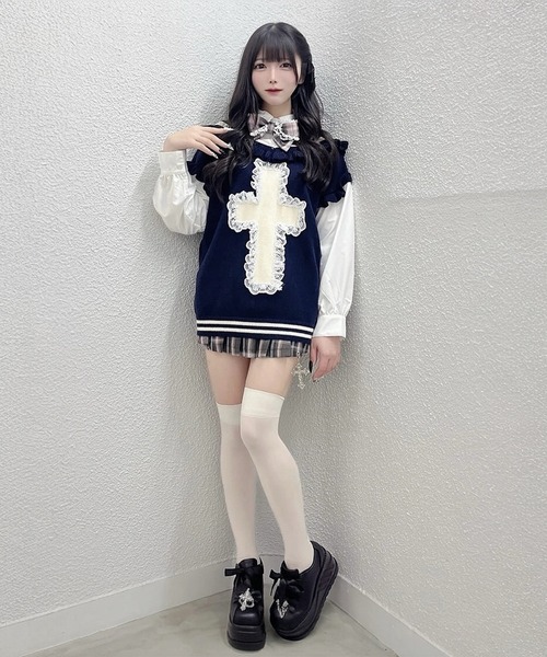 Jamie エーエヌケー（ジェイミーエーエヌケー）の「はとめいっぱいプリーツスカパン（スカート・レディース・ブラック/A・M）」の14枚目の写真