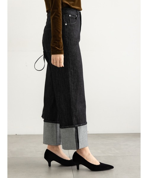 Te chichi（テチチ）の「ロールアップハイウエストデニムパンツ（デニムパンツ・レディース・ブラック/インディゴブルー・マルチサイズ）」の6枚目の写真
