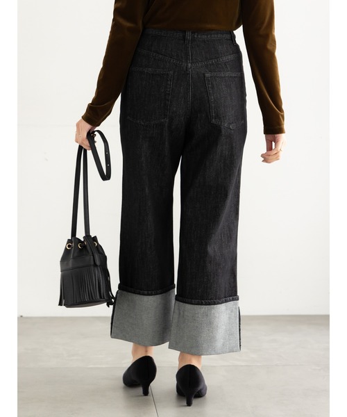 Te chichi（テチチ）の「ロールアップハイウエストデニムパンツ（デニムパンツ・レディース・ブラック/インディゴブルー・マルチサイズ）」の7枚目の写真