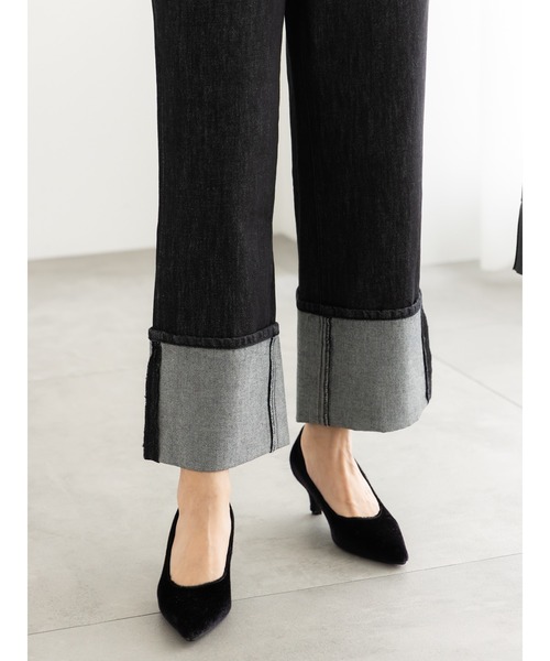 Te chichi（テチチ）の「ロールアップハイウエストデニムパンツ（デニムパンツ・レディース・ブラック/インディゴブルー・マルチサイズ）」の10枚目の写真