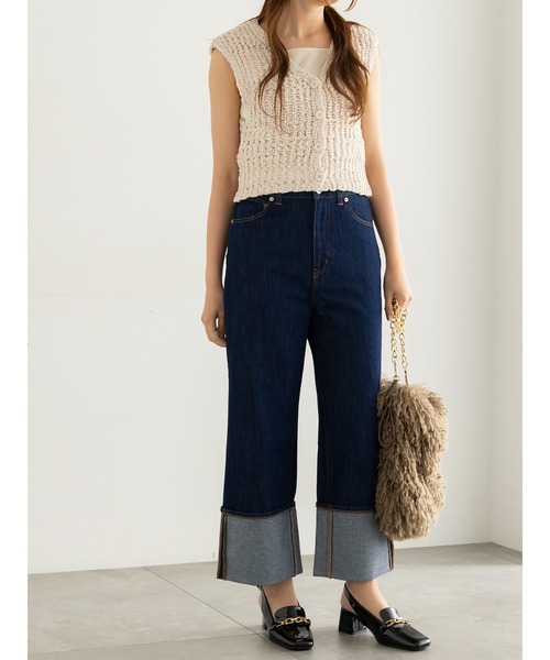 Te chichi（テチチ）の「ロールアップハイウエストデニムパンツ（デニムパンツ・レディース・ブラック/インディゴブルー・マルチサイズ）」の11枚目の写真