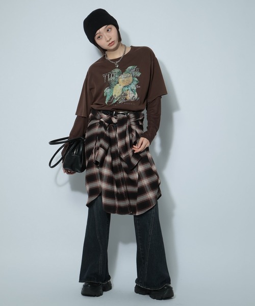 PAGEBOY（ページボーイ）の「フルーツレイヤードスリーブロンT（Tシャツ/カットソー・レディース・ブラック/オフホワイト/ブラウン・FREE）」の18枚目の写真