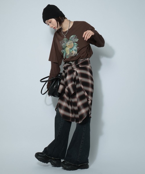 PAGEBOY（ページボーイ）の「フルーツレイヤードスリーブロンT（Tシャツ/カットソー・レディース・ブラック/オフホワイト/ブラウン・FREE）」の19枚目の写真