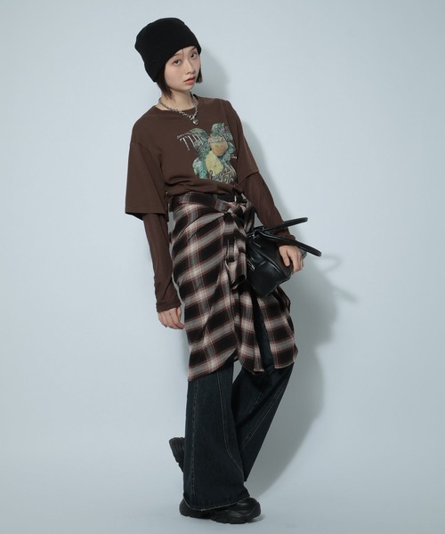 PAGEBOY（ページボーイ）の「フルーツレイヤードスリーブロンT（Tシャツ/カットソー・レディース・ブラック/オフホワイト/ブラウン・FREE）」の20枚目の写真