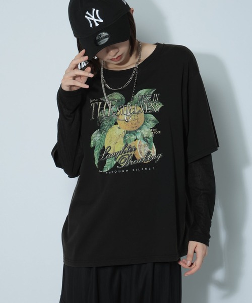 PAGEBOY（ページボーイ）の「フルーツレイヤードスリーブロンT（Tシャツ/カットソー・レディース・ブラック/オフホワイト/ブラウン・FREE）」の15枚目の写真