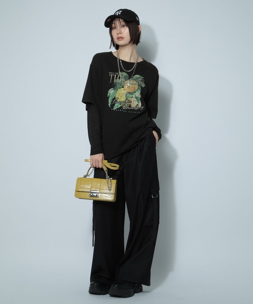 PAGEBOY（ページボーイ）の「フルーツレイヤードスリーブロンT（Tシャツ/カットソー・レディース・ブラック/オフホワイト/ブラウン・FREE）」の13枚目の写真