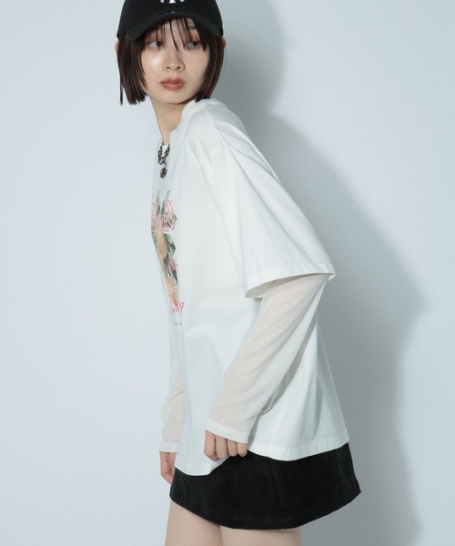 PAGEBOY（ページボーイ）の「フルーツレイヤードスリーブロンT（Tシャツ/カットソー・レディース・ブラック/オフホワイト/ブラウン・FREE）」の8枚目の写真