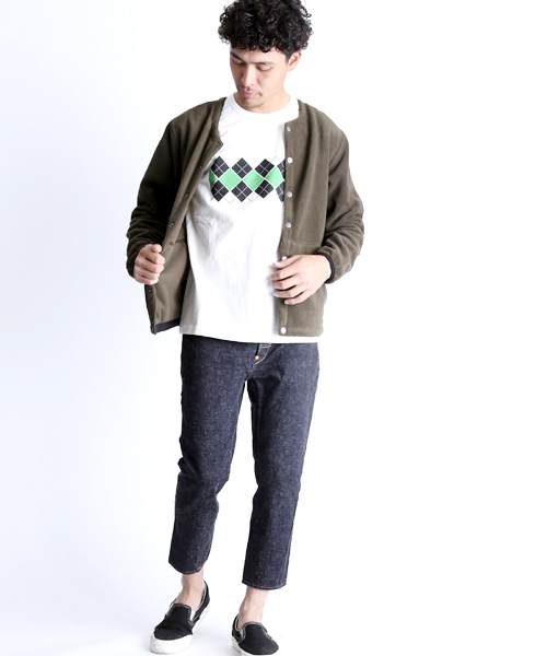 Denime(ドゥニーム)の「フリースクルーカーディガン(カーディガン/ボレロ・メンズ・カーキ/ネイビー/ダークグレー・LARGE/MEDIUM)」の6枚目の写真