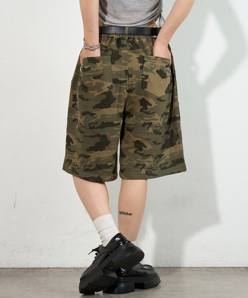 WHO'S WHO gallery（フーズフーギャラリー）の「スラッシュポケットスウェトハーフ柄パンツ（スウェットパンツ・レディース・カーキ・FREE）」の11枚目の写真