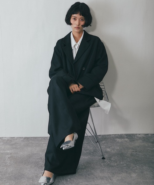 ANOTHER S（アナザーエス）の「セットアップ可ヘザーエステル袖折り返しジャケット（テーラードジャケット・レディース・ベージュ/ブラウン/ブラック・FREE）」の22枚目の写真