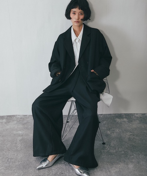 ANOTHER S（アナザーエス）の「セットアップ可ヘザーエステル袖折り返しジャケット（テーラードジャケット・レディース・ベージュ/ブラウン/ブラック・FREE）」の18枚目の写真