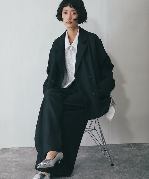 ANOTHER S（アナザーエス）の「セットアップ可ヘザーエステル袖折り返しジャケット（テーラードジャケット・レディース・ベージュ/ブラウン/ブラック・FREE）」の11枚目の写真