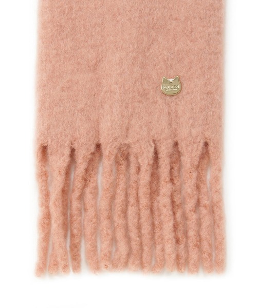 PAUL&JOE（ポールアンドジョー）の「ボリュームマフラー ”チェック 無地” ネコチャーム（マフラー・レディース・ネイビー/オフホワイト/ピンク/ブラウン/ライトグレー/ピンク系その他/ブラウン系その他/サックスブルー・FREE）」の22枚目の写真