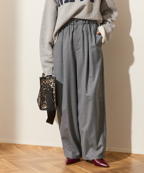 journal standard L'essage(ジャーナルスタンダードレサージュ)の「ウールツイルイージーパンツ(スラックス・レディース・チャコールグレー/ブラック・36/38)」の19枚目の写真