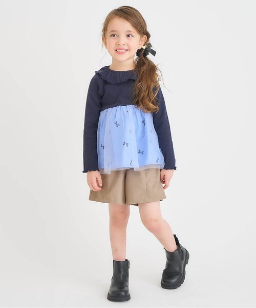 apres les cours（アプレレクール）の「【ジュニア対応】ハートポケットショートパンツ（その他パンツ・キッズ・ベージュ/インディゴブルー/チェック・90/100/110/120/80/130/140）」の8枚目の写真