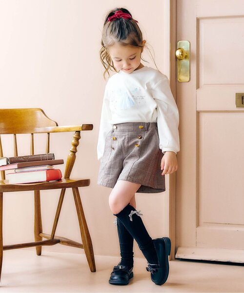 apres les cours（アプレレクール）の「【ジュニア対応】ハートポケットショートパンツ（その他パンツ・キッズ・ベージュ/インディゴブルー/チェック・90/100/110/120/80/130/140）」の11枚目の写真