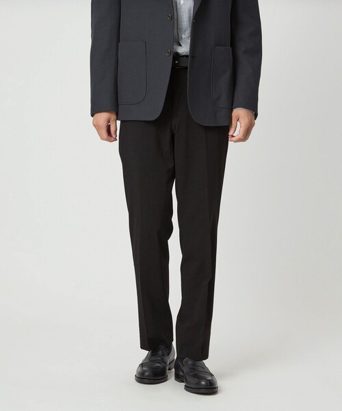 green label relaxing（グリーンレーベルリラクシング）の「エブリット ナイロンレーヨンポリウレタン ジャージー カルゼ スタンダード スラックス（スラックス・メンズ・ブラック/グレー系・M/S/XL/L）」の2枚目の写真