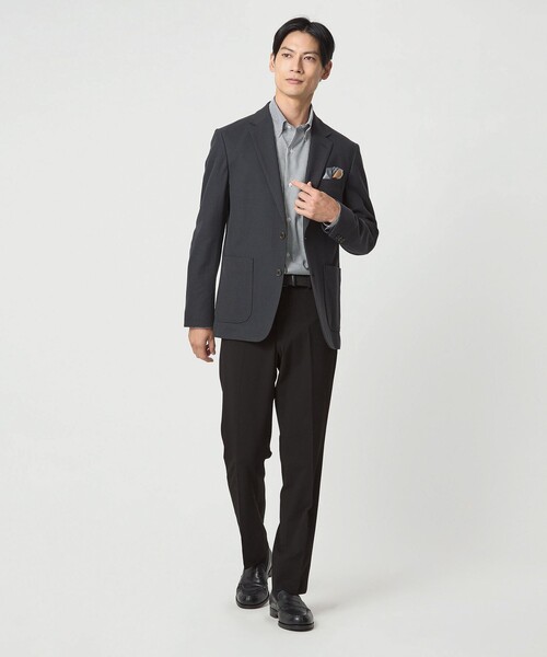 green label relaxing（グリーンレーベルリラクシング）の「エブリット ナイロンレーヨンポリウレタン ジャージー カルゼ スタンダード スラックス（スラックス・メンズ・ブラック/グレー系・M/S/XL/L）」の3枚目の写真