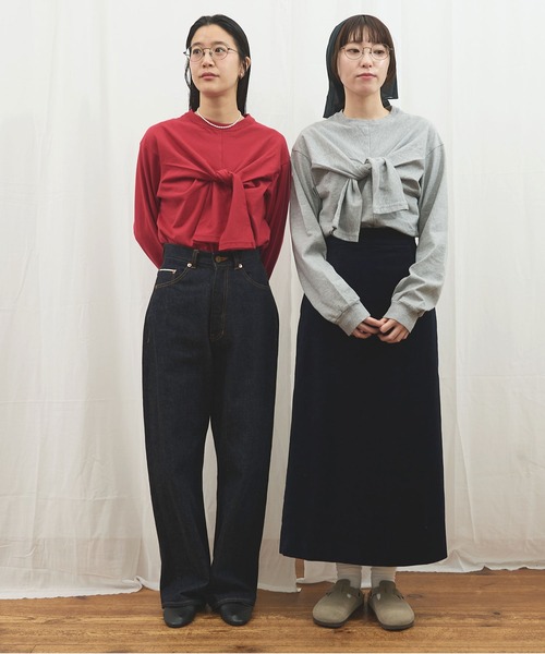 fig London(フィグロンドン)の「VELVET skirt(スカート・レディース・ブラック/ネイビー・1/0)」の3枚目の写真