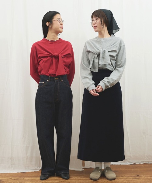 fig London(フィグロンドン)の「VELVET skirt(スカート・レディース・ブラック/ネイビー・1/0)」の4枚目の写真