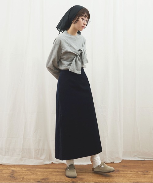 fig London(フィグロンドン)の「VELVET skirt(スカート・レディース・ブラック/ネイビー・1/0)」の9枚目の写真