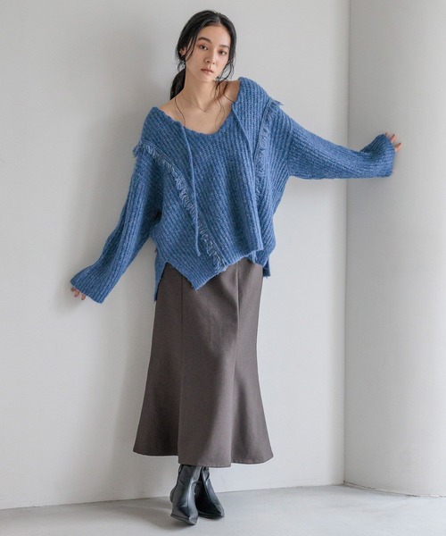 LOWRYS FARM（ローリーズファーム）の「ウールライクマーメイドスカート 580753（スカート・レディース・ブラウン/チャコールグレー/ブラック/アイボリー・SMALL/MEDIUM/LARGE）」の20枚目の写真