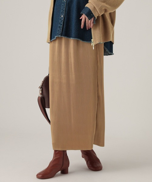 Elura（エルーラ）の「プリーツスカート/603718（スカート・レディース・チャコールグレー/ホワイト/ブラック/キャメル・MEDIUM/LARGE）」の4枚目の写真