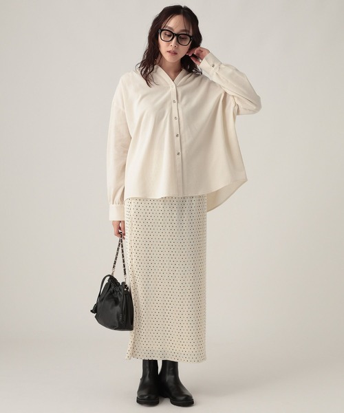 Elura（エルーラ）の「プリーツスカート/603718（スカート・レディース・チャコールグレー/ホワイト/ブラック/キャメル・MEDIUM/LARGE）」の7枚目の写真