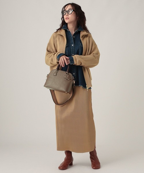 Elura（エルーラ）の「プリーツスカート/603718（スカート・レディース・チャコールグレー/ホワイト/ブラック/キャメル・MEDIUM/LARGE）」の15枚目の写真