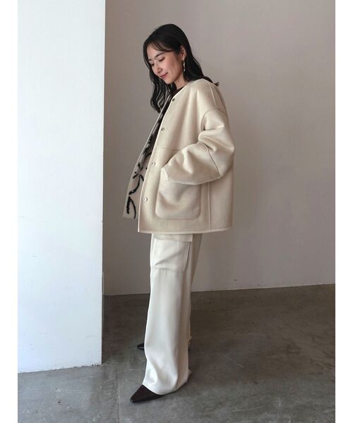 LAGUNAMOON(ラグナムーン)の「【REVIVAL】リバーシブルボアブルゾン(ブルゾン・レディース・アイボリー/ブラック・FREE)」の17枚目の写真