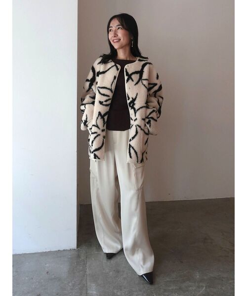 LAGUNAMOON(ラグナムーン)の「【REVIVAL】リバーシブルボアブルゾン(ブルゾン・レディース・アイボリー/ブラック・FREE)」の20枚目の写真