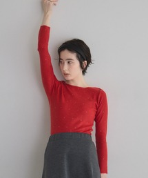 &. NOSTALGIA（アンドドットノスタルジア）の「【ZOZO限定】ボートネックラインストーンニットプルオーバー（ニット/セーター）」