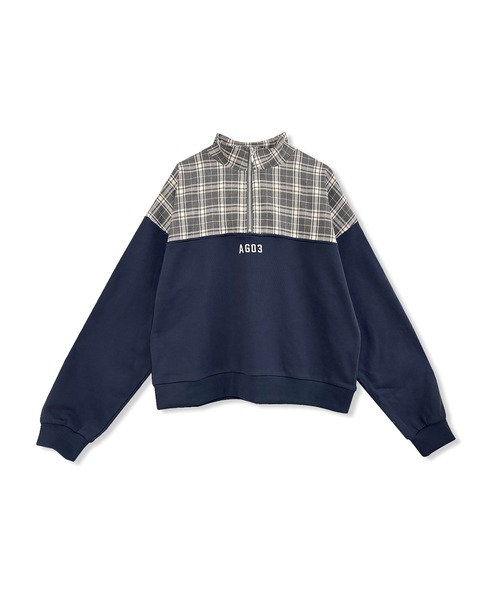 ANDGEEBEE（アンジービー）の「UNISEX チェックドッキングスウェット（スウェット・レディース・ブラック/ネイビー・FREE）」の15枚目の写真