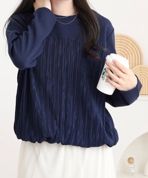 BRODIAEA 異素材切り替えプリーツプルオーバー