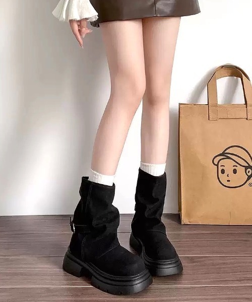 SHEENA(シーナ)の「バックルショートカバーブーツ(ブーツ・レディース・ブラック/モカ・24.5cm/24.0cm/23.5cm)」の20枚目の写真