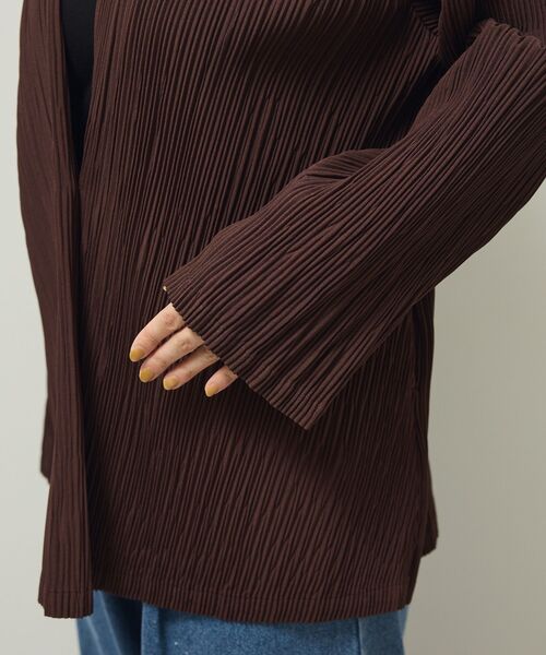 ELENCARE DUE（エレンカーレデュエ）の「・ELENCARE DUE プリーツノーカラージャケット（テーラードジャケット・レディース・グレイッシュベージュ/ブラック/ブラウン・FREE）」の12枚目の写真