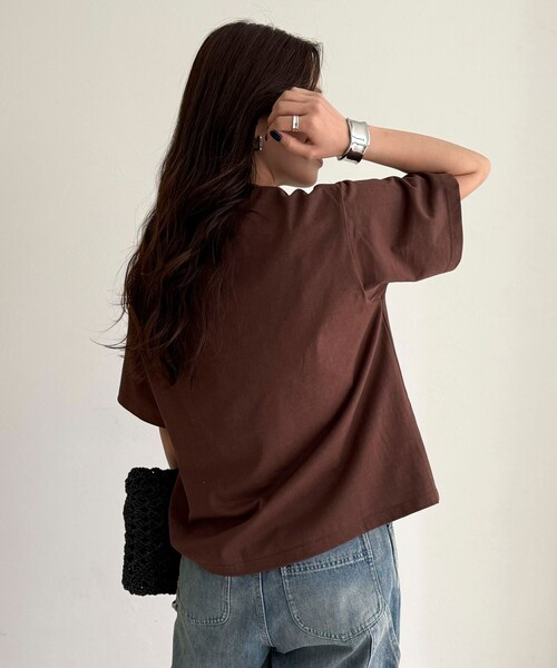fredy emue(フレディエミュ)の「【GEVACO/ゲバコ】フロントプリントTシャツ(Tシャツ/カットソー・レディース・ブラウン/ネイビー/オフホワイト・38)」の9枚目の写真