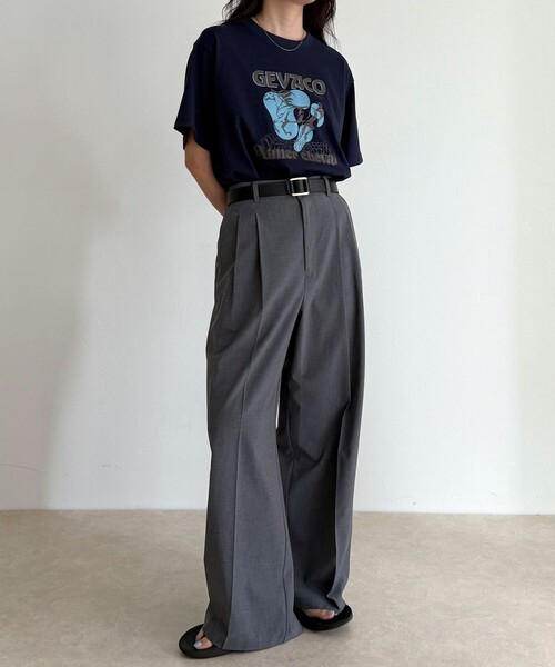 fredy emue(フレディエミュ)の「【GEVACO/ゲバコ】フロントプリントTシャツ(Tシャツ/カットソー・レディース・ブラウン/ネイビー/オフホワイト・38)」の11枚目の写真