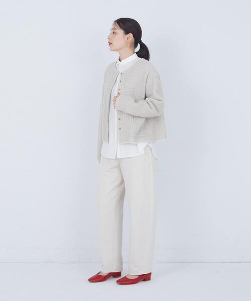 ADIEU TRISTESSE(アデュートリステス)の「ラメ×アルパカウールラーベン柄カーディガン(カーディガン/ボレロ・レディース・ベージュ/ネイビー・FREE)」の6枚目の写真